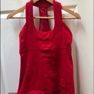 Lululemon Red Scoop Neck Tank Top